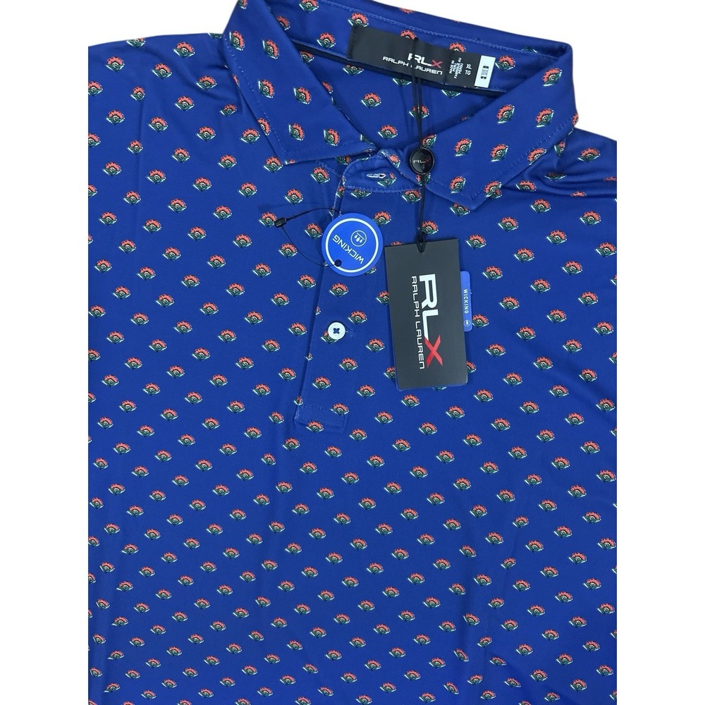 RLX‎ Ralph Lauren Performance Golf Polo Shirt Royal Blue Multi Mens XL NWT $98